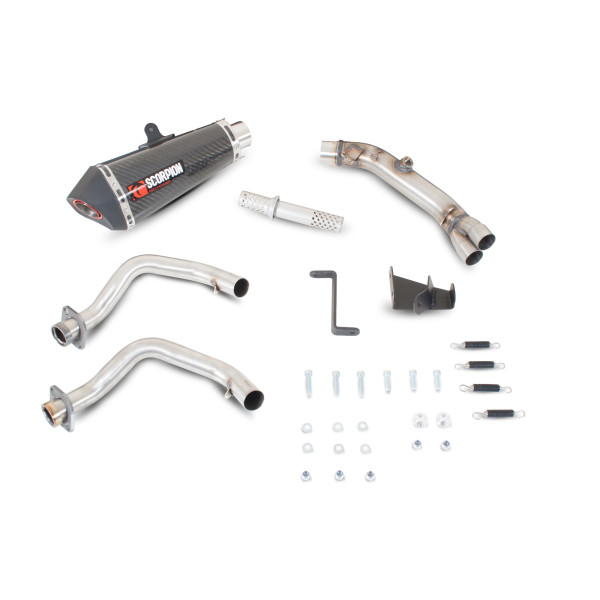 Scorpion Exhaust Kawasaki ER6 F/N 2012 - 2016 Serket Taper Full System Carbon Fibre Sleeve